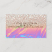 Elegant Trendy Glitter Ombre Holographic Lijst Visitekaartje (Achterkant)