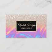 Elegant Trendy Glitter Ombre Holographic Lijst Visitekaartje (Voorkant)