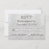Elegant trendy glitter romantische parelbruiloft R RSVP Kaartje (Voorkant)