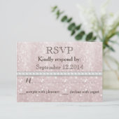Elegant trendy glitter romantische parelbruiloft R RSVP Kaartje (Staand voorkant)