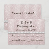 Elegant trendy glitter romantische parelbruiloft R RSVP Kaartje (Voorkant / Achterkant)