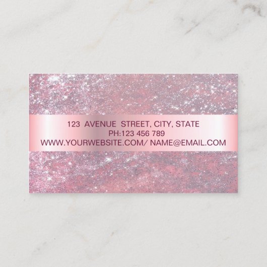 Elegant Trendy Glitter Stripe Gold Lijst Lotus Visitekaartje (Achterkant)