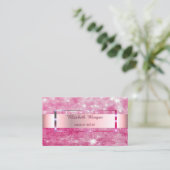 Elegant Trendy Glitter Stripe Lijst Visitekaartje (Staand voorkant)