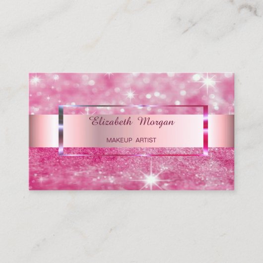 Elegant Trendy Glitter Stripe Lijst Visitekaartje (Voorkant)