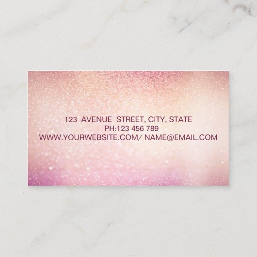 Elegant Trendy Glittery Bokeh Lips Visitekaartje (Achterkant)