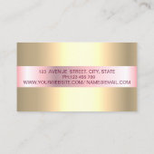 Elegant Trendy Glittery Lashes, Gold Makeup Artist Visitekaartje (Achterkant)