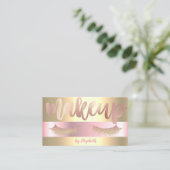 Elegant Trendy Glittery Lashes, Gold Makeup Artist Visitekaartje (Staand voorkant)