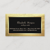 Elegant Trendy Gold Confetti Lijst Loyalty Kaart (Achterkant)
