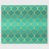 Elegant trendy gold faux glitter quatrefoil cadeaupapier (Vlak)
