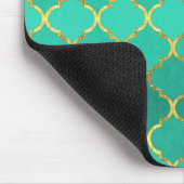 Elegant trendy gold faux glitter quatrefoil muismat (Hoek)