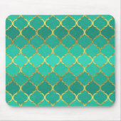 Elegant trendy gold faux glitter quatrefoil muismat (Voorkant)