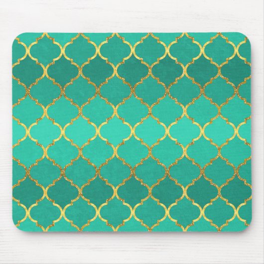 Elegant trendy gold faux glitter quatrefoil muismat (Voorkant)