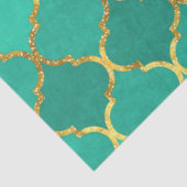Elegant trendy gold faux glitter quatrefoil tissuepapier (Detail)