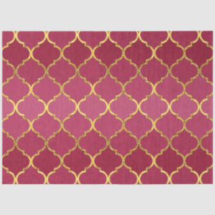 Elegant trendy gold faux glitter quatrefoil tissuepapier