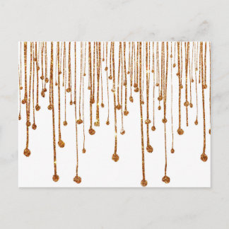 Elegant trendy gold faux glitter water druppels briefkaart
