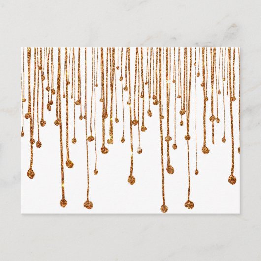 Elegant trendy gold faux glitter water druppels briefkaart (Voorkant)