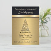 Elegant trendy Gold-feestdag in bedrijf Kaart (Staand voorkant)