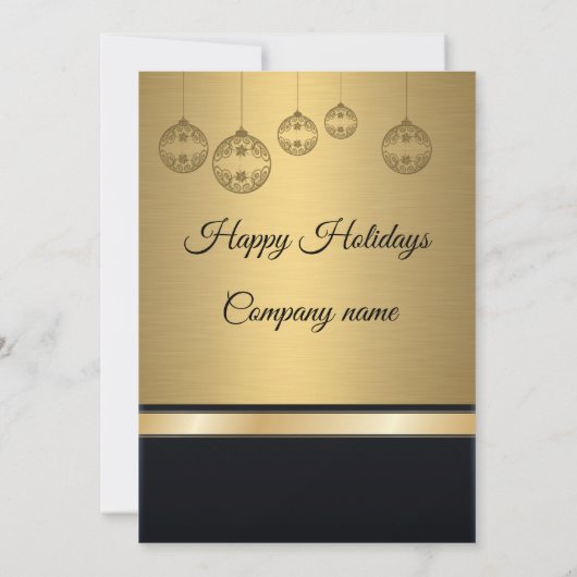 Elegant trendy Gold-feestdag in bedrijf Kaart (Achterkant)