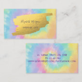 Elegant Trendy Gold Foil Brush Stroke Tie Dye Visitekaartje (Voorkant / Achterkant)