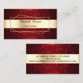 Elegant Trendy Gold Geometric, Lijst, Red Bokeh Visitekaartje (Voorkant / Achterkant)