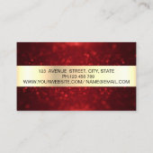 Elegant Trendy Gold Geometric, Lijst, Red Bokeh Visitekaartje (Achterkant)