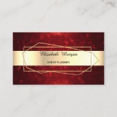 Elegant Trendy Gold Geometric, Lijst, Red Bokeh Visitekaartje (Voorkant)