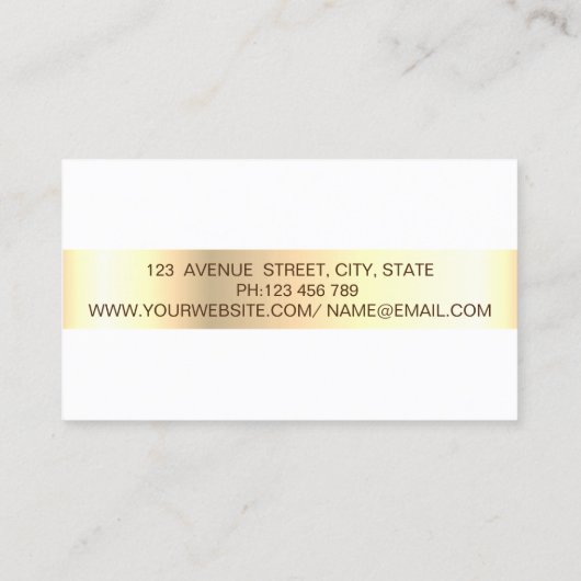 Elegant Trendy Gold Geometric , Lijst Visitekaartje (Achterkant)