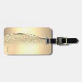 Elegant Trendy Gold Glitter Bokeh Bagagelabel (Voorkant horizontaal)