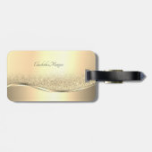 Elegant Trendy Gold Glitter Bokeh Bagagelabel (Achterkant horizontaal)