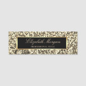 Elegant Trendy Gold Glitter, Lijst Naamplaatje (Voorkant)