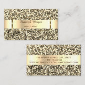 Elegant Trendy Gold Glitter Stripe , Lijst Visitekaartje (Voorkant / Achterkant)