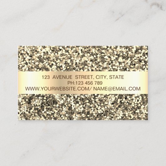 Elegant Trendy Gold Glitter Stripe , Lijst Visitekaartje (Achterkant)