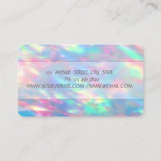 Elegant Trendy Gold, Iridescent Opal Lotus Visitekaartje (Achterkant)