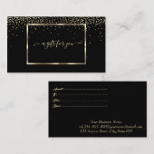 Elegant Trendy Gold Lijst, Confetti Black Kortingskaartje (Voorkant / Achterkant)