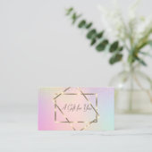 Elegant Trendy Gold Lijst, Confetti Holografisch Kortingskaartje (Staand voorkant)