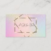 Elegant Trendy Gold Lijst, Confetti Holografisch Kortingskaartje (Voorkant)