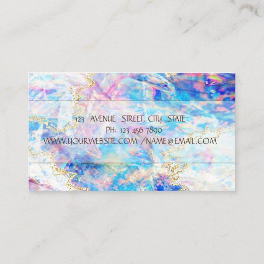 Elegant Trendy Gold, Opal Lotus Visitekaartje (Achterkant)