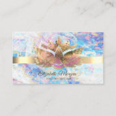 Elegant Trendy Gold, Opal Lotus Visitekaartje (Voorkant)