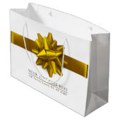 Elegant Trendy Gold Ribbon Gift Bag Groot Cadeauzakje (Achterkant Gekanteld)