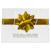 Elegant Trendy Gold Ribbon Gift Bag Groot Cadeauzakje (Voorkant)