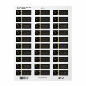Elegant Trendy Gold Snowflakes, zwart Etiket (Full Sheet)