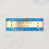 Elegant Trendy Gold Stripe Lijst, blauwe marmer Mini Visitekaartje (Voorkant)
