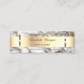 Elegant Trendy Gold Stripe Lijst, witte marmer Mini Visitekaartje (Voorkant)