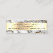Elegant Trendy Gold Stripe Lijst, witte marmer Mini Visitekaartje (Achterkant)