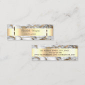 Elegant Trendy Gold Stripe Lijst, witte marmer Mini Visitekaartje (Voorkant / Achterkant)