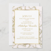 Elegant Trendy Gold White Marble Photo Afstuderen Kaart (Achterkant)