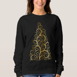 Elegant Trendy Golden kerstboomshirt Trui