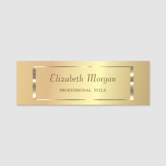 Elegant trendy, gouden frame naamplaatje (Voorkant)