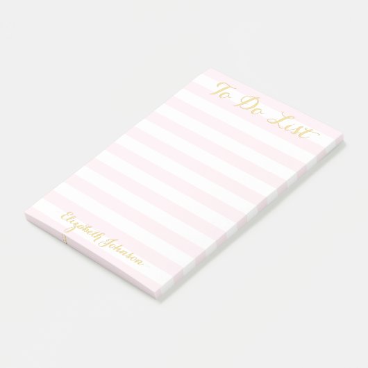 Elegant Trendy grafische Moderne Roze Stripes om l Post-it® Notes (Schuin)