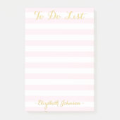 Elegant Trendy grafische Moderne Roze Stripes om l Post-it® Notes (Voorkant)